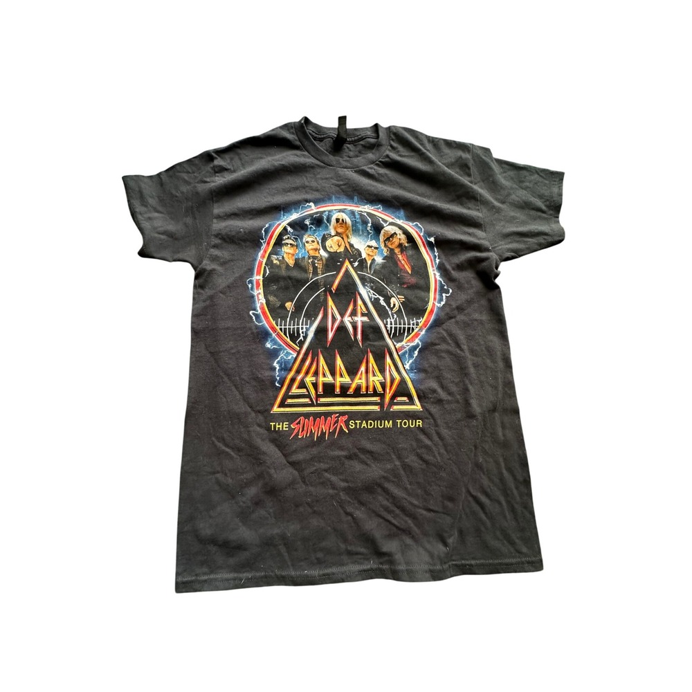 Def Leppard The Summer Stadium Tour Graphic T-Shirt Black Mens Medium Concert